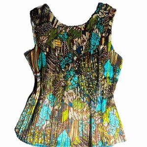 Women’s Jaipur Multicolor Sleeveless accordion scrunch satin Women's Top size s